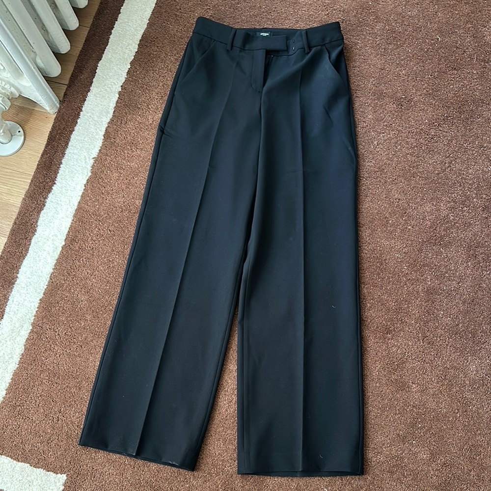 Express Editor Mid rise Relaxed Black Trousers size 2